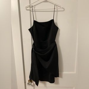 ASOS Black Wrap Front Bow Scuba Mini Dress Size 8